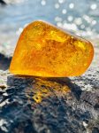 Large Sparkling Amber Stone with Natural Bubbles & Inclusions, Amazing Honey Amber , Natural Baltic Amber Stone with Fossil Moss